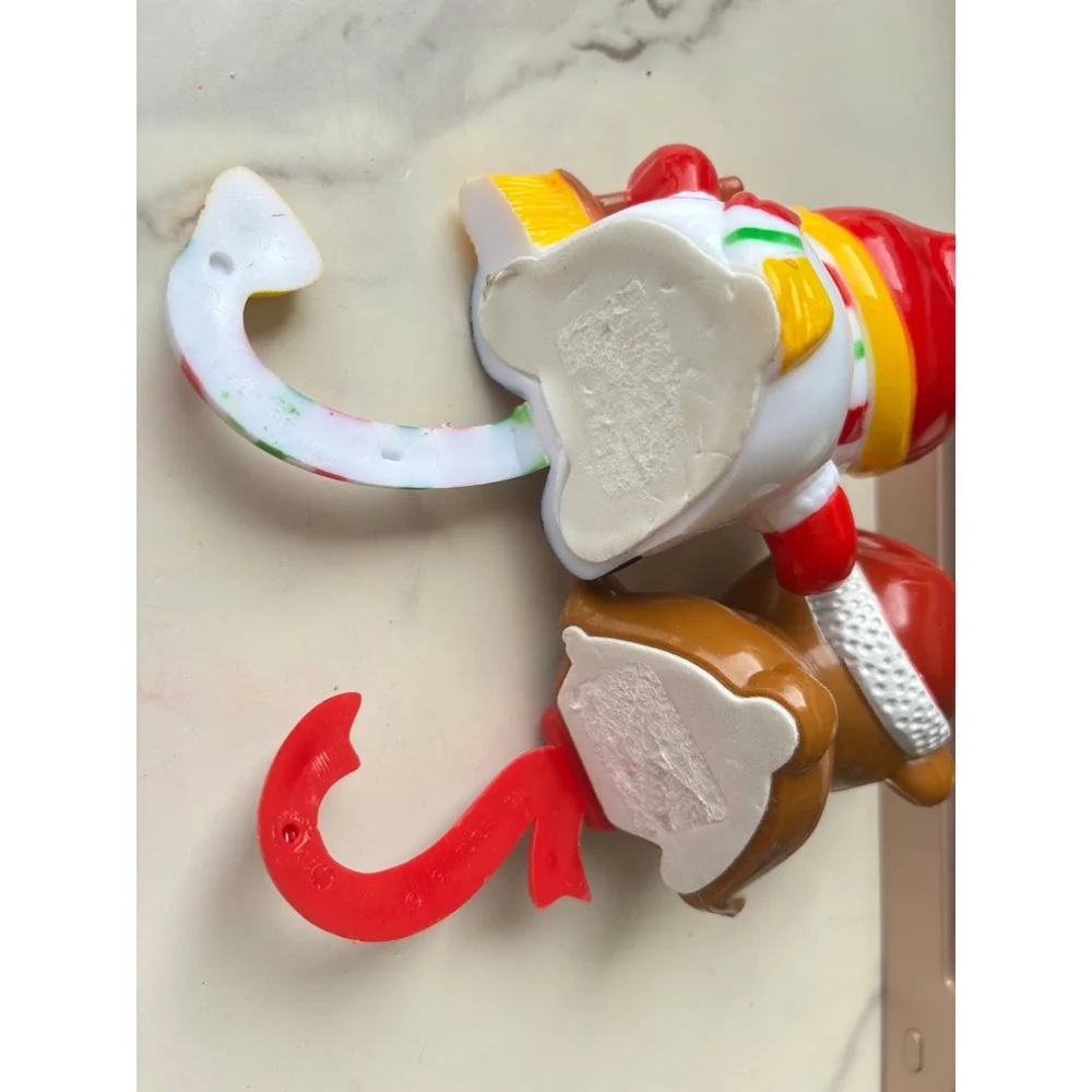 Vintage 1985 Future Christmas Stocking Holders Snowman Bear Mantel Hangers Set 2